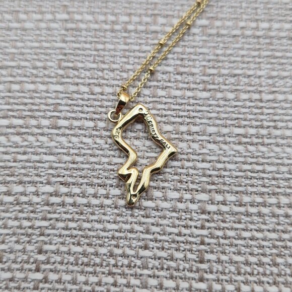 18 Inch Gold Over Sterling Silver Cristy Cali State Necklace A5948 - Picture 4 of 7